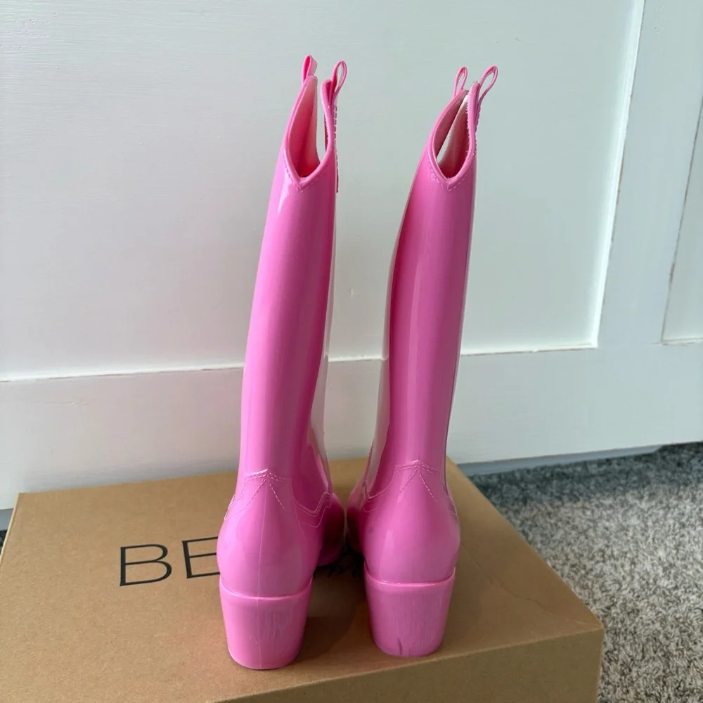 NIB Beach by Matisse Women's Annie Cowboy Rain Boots in Pink Size 7 Barbie - Picture 5 of 9